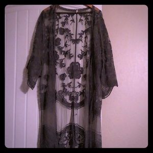 OS Pinkblush army green kimono, never worn!